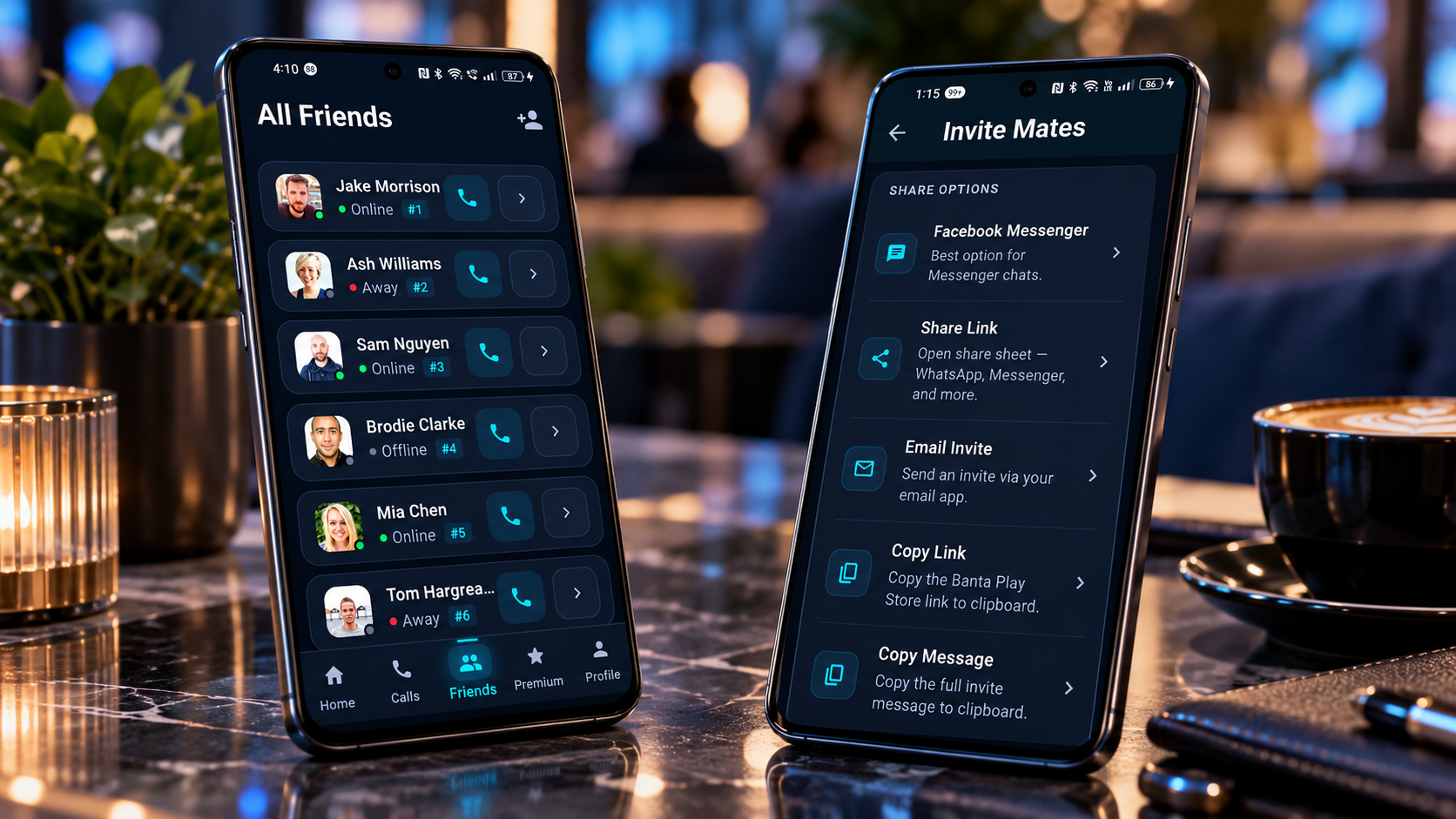 Banta screens for finding and inviting mates